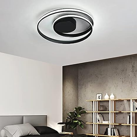 Amazon Co Jp Ledシーリングライト 無段調光調色 リモコ ン付き 6畳 38w 簡単設置 おしゃれ サークルリビング 天井照明 和モダン 寝室 和室 洋室 ダイニング 天井ランプ 照明器具 電球色 昼白色 54cm ブラック ホーム キッチン