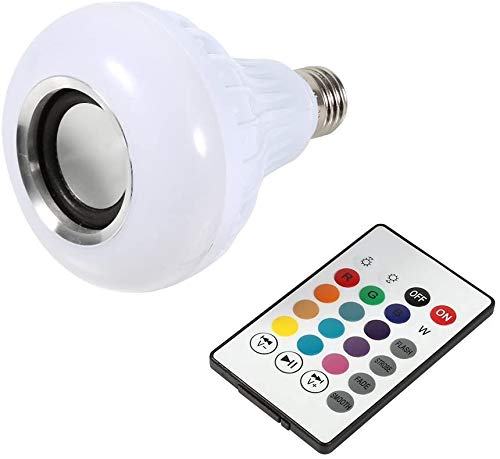LED Music Bulb E27 12W RGB Bluetooth Bright Colour Wireless Music Play Lamp with Remote Control