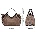 KISS GOLD(TM) Women's Canvas Hobo Top-handle Bag Crossbody Shoulder Bag, European Style, Large Size 16X6.8X12, Grey