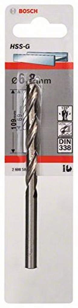 Bosch Professional 1x Metal drill bits HSS-G DIN 338 (for metal, Ø 6.8 x 69 x 109 mm, Accessory Drill Driver)