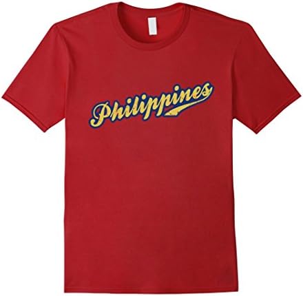 Men's Pinoy Pride Shirt I Vintage Philippines T-shirt Large Cranberry