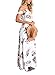 FFLMYUHULIU Women's v-Neck Floral Short-Sleeve Long Maxi Dress, C2604-White, X-Large