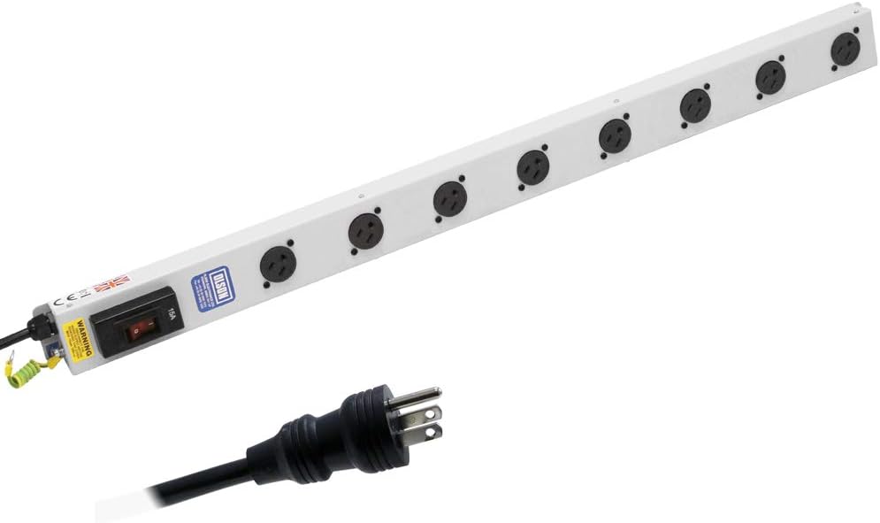 Olson Electronics PDU 8 Way Vertical 15A American Circuit Breaker | American 15A (Nema 5-15) Plug