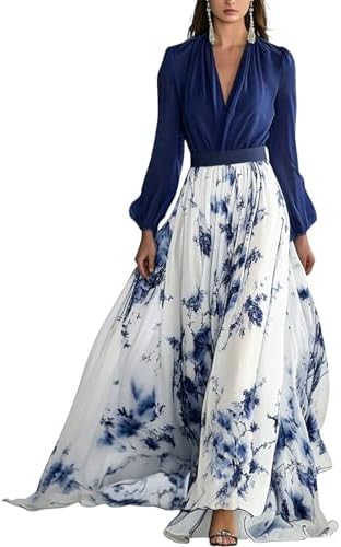 Boho White Lace Maxi Dress Women's Long Sleeve Floral Hollow Out Dress with  Elastic Waist Floor Length Loose Fit Dresses(White,X-Large Tall) at Amazon  Women's Clothing store