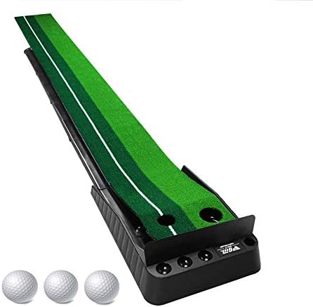 Golf Putting Green with Ball Return,Dual-Track Putting Control Accuracy,Indoor Outdoor Home Office Backyard Game, Golf Gifts for Men,with 2 Holes and 3 Golf Balls Mini Golf Practice Training Aid Golf Putting Green with Ball Return,Dual-Track Putting Control Accuracy,Indoor Outdoor Home Office Backyard Game, Golf Gifts for Men,with 2 Holes and 3 Golf Balls Mini Golf Practice Training Aid