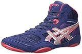 ASICS Men's Snapdown Wrestling Shoe, Navy/Silver/Red, 10.5 M US
