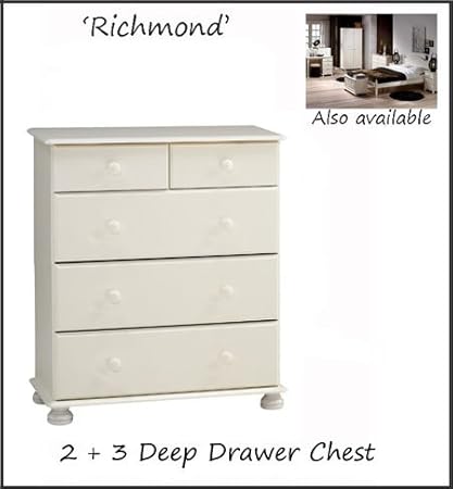 Pine Richmond Five Drawer Chest Of Deep Drawers Bedroom Storage