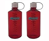 NALGENE Tritan 1-Quart Narrow Mouth BPA-Free Water Bottle (Outdoor Red Set of 2)
