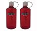 NALGENE Tritan 1-Quart Narrow Mouth BPA-Free Water Bottle (Outdoor Red Set of 2)