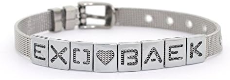 Kpopgarden Kpop EXO Initial letter Beakhyun Chanyeol Chen D.O.Kai Kris Luhan Sehun Suho Tao Xiumin Lay Bracelet (EXO♡BAEK)