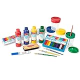 Melissa & Doug Easel Accessory Set - Paint, Cups, Brushes, Chalk, Paper, Dry-Erase Marker