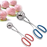 Stainless Steel Non-Sticky Meatball Rice Ball, 2Pcs Stainless Steel Non-Sticky Meatballs Rice Balls,Meatball Scoop Ball Maker