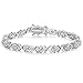 Caperci Sterling Silver Cubic Zirconia XO Tennis Bracelet 7.25'' - Best Valentines Day Jewelry Gift for Her, Wife, Girlfriend