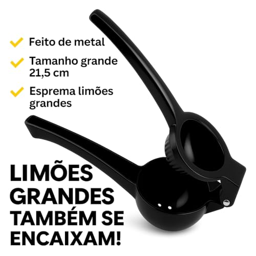 Espremedor de Limão Tamanho Grande Metal 21,5 Cm Resistente Reforçado