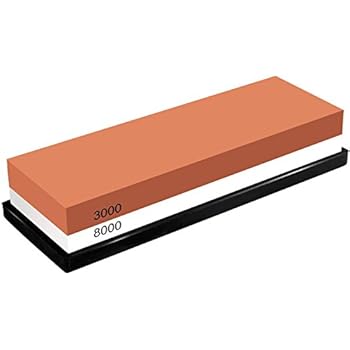 TOOPONE Knife Sharpener Knife Sharpening Stone Kit Japanese Whetstone Kitchen 2 Side 3000/8000 Grit with Non- Slip Rubber Base (3000/8000 Grit)