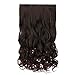 REECHO 20″ 1-pack 3/4 Full Head Curly Wave Clips in on Synthetic Hair Extensions Hair pieces for Women 5 Clips 4.6 Oz Per Piece – Dark brownthumb 1