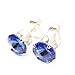 pewterhooter 925 Sterling Silver stud earrings for women made with sparkling Light Blue crystal from Swarovski®. London gift box. Hypoallergenic & Nickle Free Jewellery for Sensitive Ears
