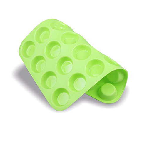 Cupcake Decorating Tools,Gillberry Mini Muffin Silicone Soap Cookies Cupcake Bakeware Pan Tray Mould-24 Cavity (Green)