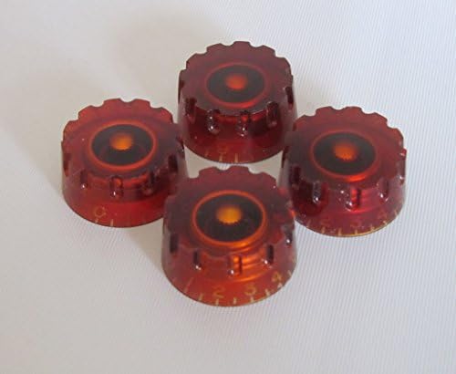 bangdan Knurled Guitar Knobs Control Knobs Speed Knob for Les Paul, 4pcs Amber