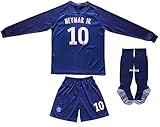2017/2018 PSG Paris Saint Germain Home #10 NEYMAR JR. Football Soccer Kids Long Sleeve Jersey Socks Set Youth Sizes