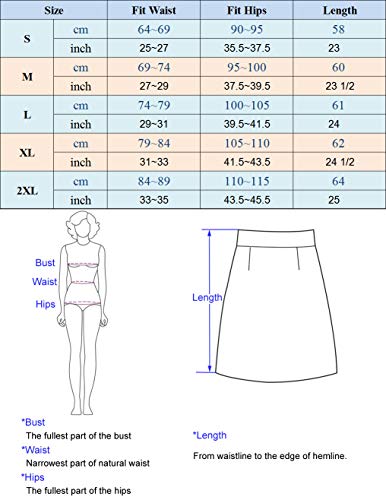 GRACE KARIN High Waist Röcke Bleistiftrock Damen Knielang Pencil Rock CL05 – Bild 4