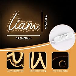 ATTNEON Liam Name Neon Sign,LED Liam Name Neon