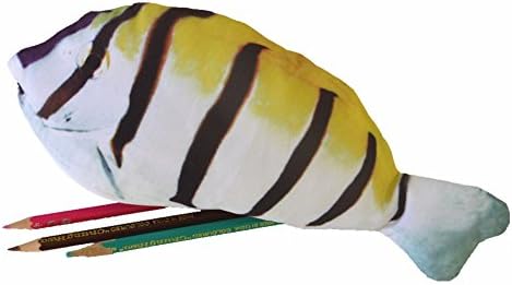 BootKitchenTan Fish Like Pencil Pouch Creative Stationery Bag Pencil/Makeup/Coin/Pen Case Cute (Striped)