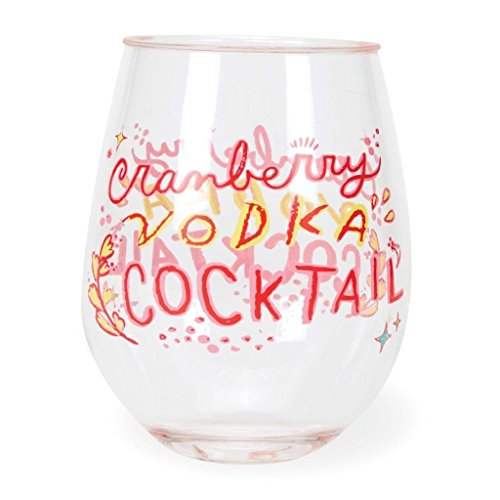 C.R. Gibson Acrylic Stemless Wine Drinkware (Cranberry Vodka)