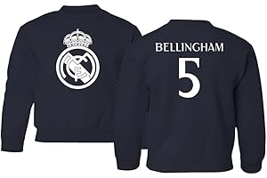 SONANSU Soccer Star Madrid Football Jersey Style Bellingham Youth Crewneck Sweatshirt