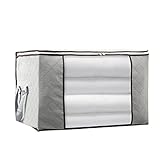 Clothes,Blanket Storage Bag,Large Capacity Household Home Organizers with Transparent Window for Comforters,Bedding,Duvets,Quilts,Pillows,Sweaters,Create Extra Storage Space,Anti-Mold,Gray