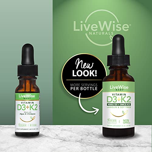 Vitamin D3 and Vitamin K2 Liquid Drops Baby Vitamin D Drops for