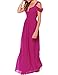 Hodoyi Women's Sexy Off-Shoulder Straps Long Chiffon Split Beach Prom Party Dress-FBA