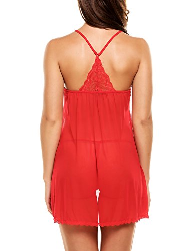 Avidlove-Women-Sexy-Nightwear-Halter-Lace-Strap-Chemise-Open-Cup-Babydoll-Lingerie-Set