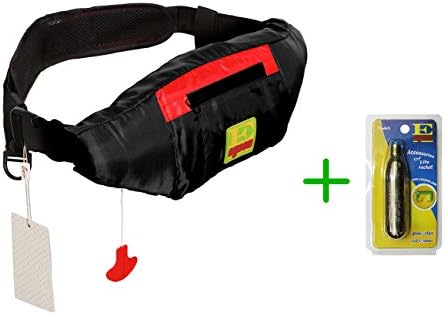 Eyson Life Jacket Belt Pack, Waist Inflatable Life Vest Preservers Automatic and Manual Lightweight and CE Certificated, 150KG (330lb) 2 Cylinders Included