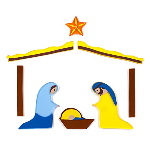 Design Ideas GelWonder Window Accessory 10" x .1" x 13" Package of Gel Stickers, Nativity