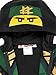 LEGO Ninjago Lloyd Boys Fleece Hooded Union Suit Pajamas (6-7, Black/Green)