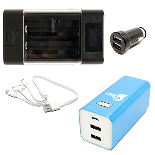 Canon MV6iMC Charger with 8000mAh Portable External Battery Charger, Dual USB Car Plug & Multiple USB Charger - Replacement Canon NB-2LH Digital Camera Charger