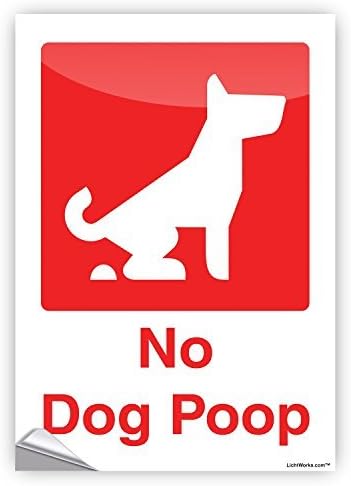Leiacikl22 Prohibited Sticker No Dog Poop, 14" x 10" Inches
