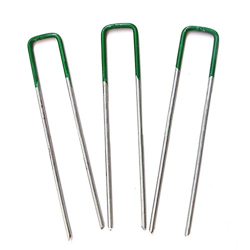 Originline 7.87" Anti-Rust Galvanized Ground Staples,high Garden Pin,Landscape staples fabric Pins,Weed ground cover Pegs,20Pack