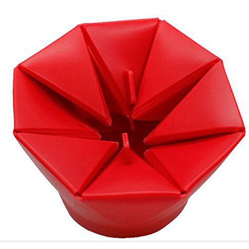Fashionwu Microwave Popcorn Popper Silicone Microwave Popcorn Maker Popcorn Popper Popcorn Bowl Kitchen Baking Tools Red - Thumbnail 3