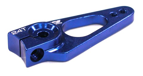 Integy RC Model Hop-ups C23563BLUE Billet Machined Servo Horn 24T for Hitec Servo (r=24, 27mm Holes)