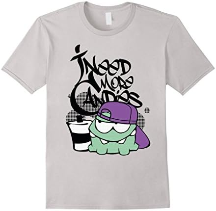 Men's Cut the Rope: Violet Cap Om Nom T-Shirt Medium Silver