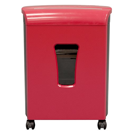 Sentinel FM101P-RED 10-Sheet High Security Micro-Cut Paper/Credit Card Shredder with 3.5 gal Pullout Waste Basket Red