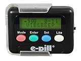 e-pill 12 Alarm Vibrating Pager Medication Reminder with Leather Case and Belt Clip. FREE Standard Shipping.