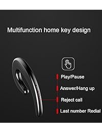 Auriculares inalámbricos Bluetooth con doble oreja, auriculares sin dolor con micrófono para teléfono móvil, auriculares con gancho para el oído sin conducción ósea (negro)