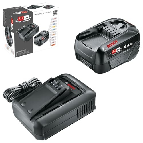 Bosch batterie et chargeur rapide Starter Set 18V (1 batterie Lithium-Ion 4,0 Ah ; 1 chargeur rapide ; alliance POWER FOR ALL 18V)