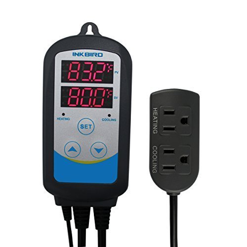 Inkbird Itc-310T 1200W Pre-Wired Digital Dual Stage Temperature Controller Outlet Thermostats with Time Controller for Brewing Seed Germination