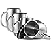 FineDine Double-Wall 18/8 Stainless-Steel Coffee Mugs with Spill-Resistant Lids Insulated Coffee Travel Mug with Comfortable Handle for Hot & Cold Drinks, Shatterproof Coffee Cups, 14 Oz. (Set of 4)