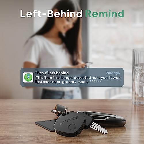 ATUVOS Air Tracker Tag 2 Pack, Luggage Tracker Key Finder Work with Apple Find My APP (iOS Only, Android not Supported), Bluetooth Item Locator for Car Key, Bag, Wallet, Suitcase, Replaceable Battery