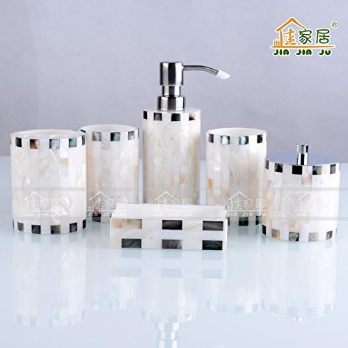 SBWYLT-High-grade black Butterfly white shell resin set of six hotel bathroom wash set-bathroom home gifts